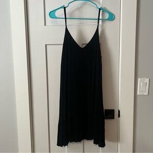 Lulus Black Spaghetti Strap Swing Mini Dress, L